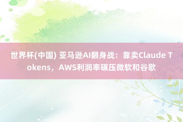 世界杯(中國) 亞馬遜AI翻身戰:靠賣Claude Tokens,AWS利潤率碾壓微軟和谷歌