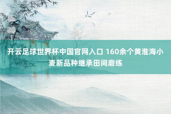 開云足球世界杯中國官網(wǎng)入口 160余個黃淮海小麥新品種繼承田間磨練