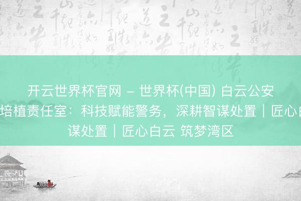 開云世界杯官網 - 世界杯(中國) 白云公安云安科技工匠培植責任室：科技賦能警務，深耕智謀處置｜匠心白云 筑夢灣區